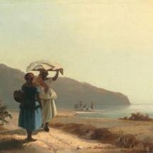 Deux_femmes_causant_au_bord_de_la_mer,_Saint_Thomas_(Camille_Pissarro)_–_NGA_1985.64.30
